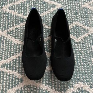 Rothy's Black Flats with Blue Accent